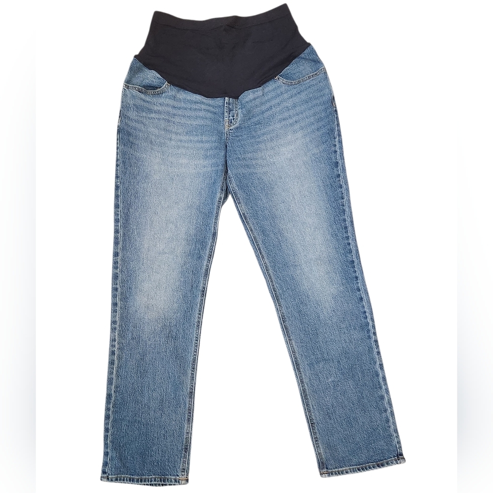 Medium Wash Boyfriend Maternity Jeans